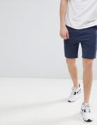 Asos Design Jersey Skinny Shorts In Denim Marl - Blue