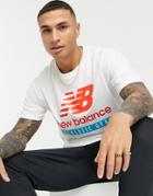 New Balance Label Logo T-shirt In White
