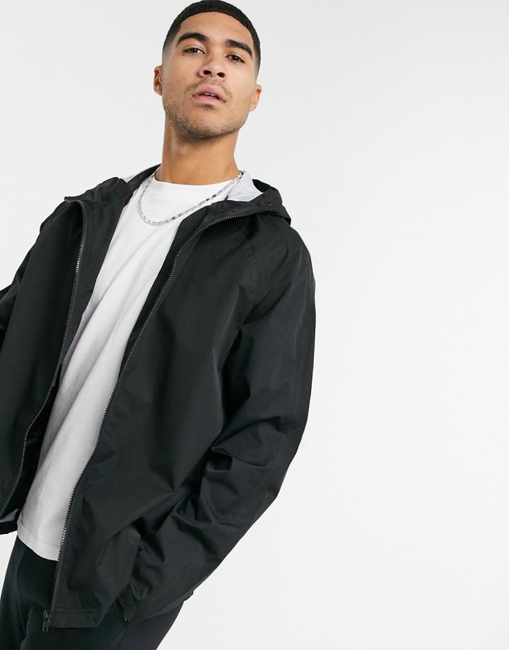 Asos Design Waterproof Rain Jacket In Black