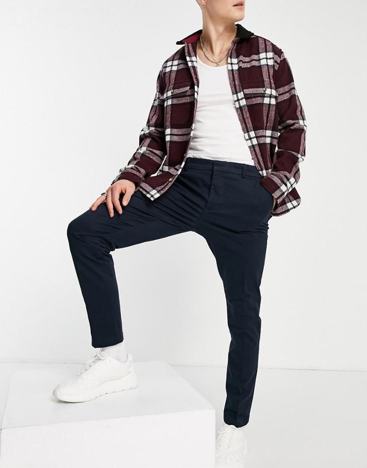 New Look Skinny Chino Pants In Navy