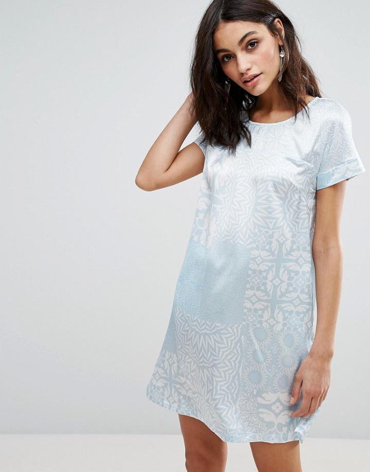 Traffic People Short Sleeve Shift Dress - Multi