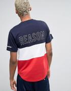 Reason Panel T-shirt With Logo Back Print - Blue