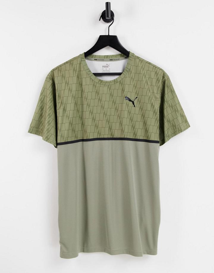 Puma Training Graphic Logo T-shirt In Gray-grey