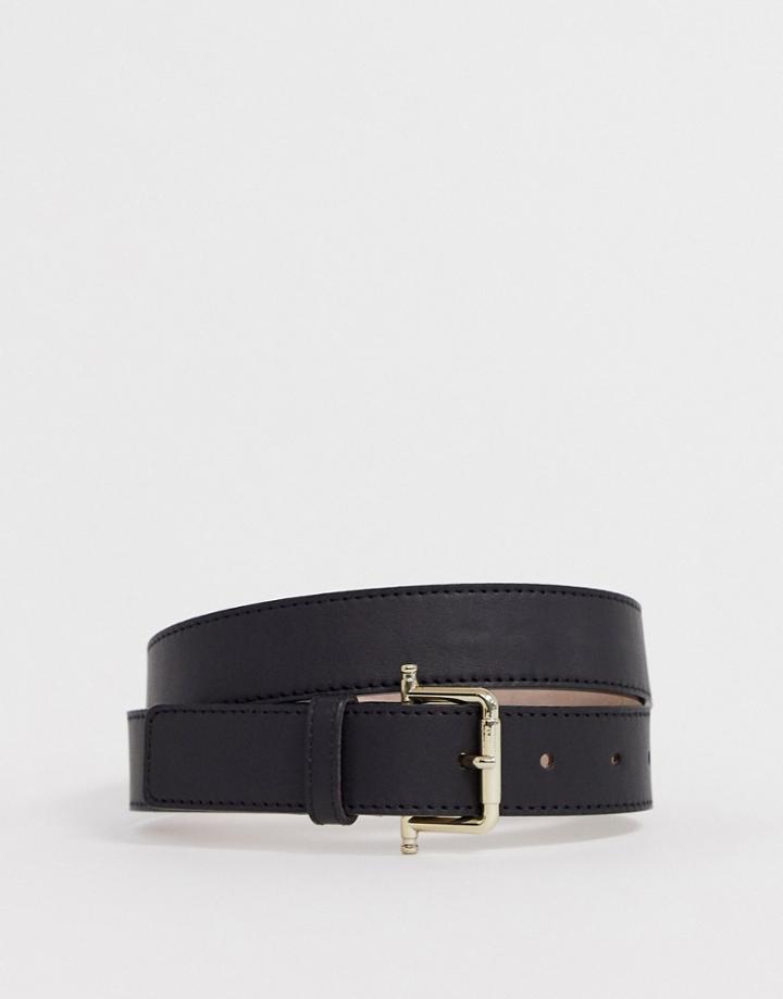 & Other Stories Leather Belt In Black - Black