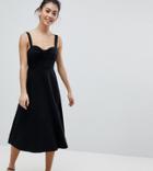 Asos Petite Mini Cotton Sundress With Cups - Black