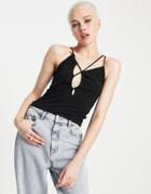Weekday 90's Strappy Cami Top In Black
