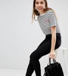 New Look High Rise Waist Skinny Jeans In Black - Black