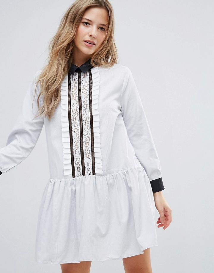 The English Factory Collar Detail Dress - Gray