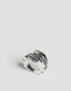 Designb London Leaf Ring - Silver