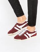 Gola Classic Bullet Trainers In Burgandy & White - Red