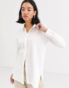 Whistles Cotton Longline Shirt In White