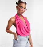 Asyou Cowl Front Cami With Diamante Heart Detail In Pink