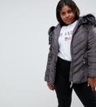 Lovedrobe Belted Short Padded Coat - Gray