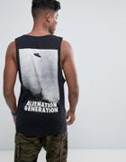 Antioch Alienation Back Print Tank With Scoop Armhole - Black