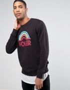 Poler Sweatshirt With Large Rainbow Logo - Black