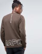 Aape By A Bathing Ape Long Sleeve T-shirt With Camo Logo - Black