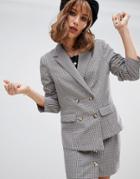 Wild Honey Blazer With Asymmetric Hem Two-piece - Gray