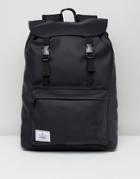 Asos Design Hiker Backpack In Black Rubberised Finish - Black
