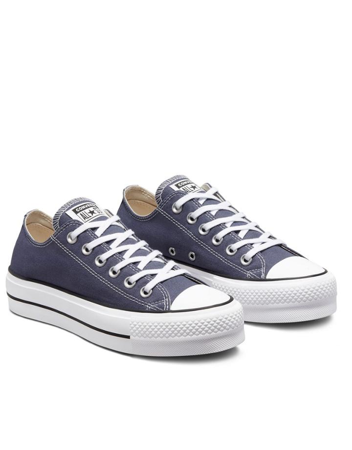 Converse Chuck Taylor All Star Ox Lift Canvas Platform Sneakers In Slate Lilac-purple