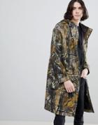 Devil's Advocate Forest Print Long Parka Jacket - Brown