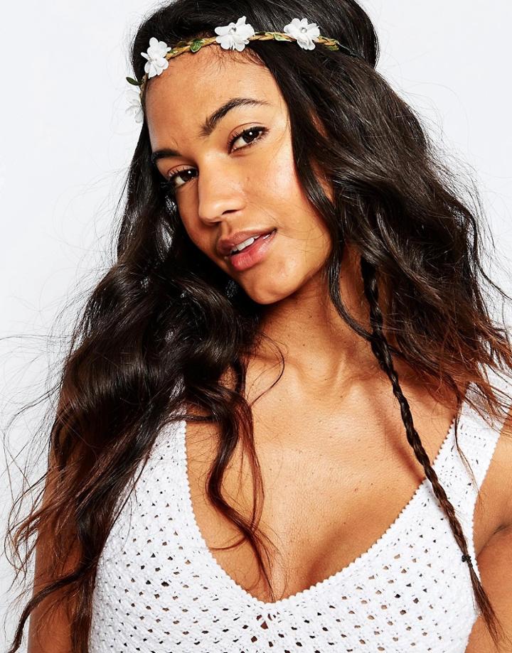 Asos Chiffon Flower Headband - Brown