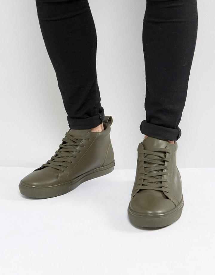 Kg By Kurt Geiger Kersoe Hi Sneakers Khaki Leather - Green