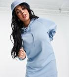Collusion Plus Hoodie Dress In Blue-blues