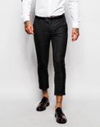 Rogues Of London Check Suit Pants In Skinny Fit - Charcoal