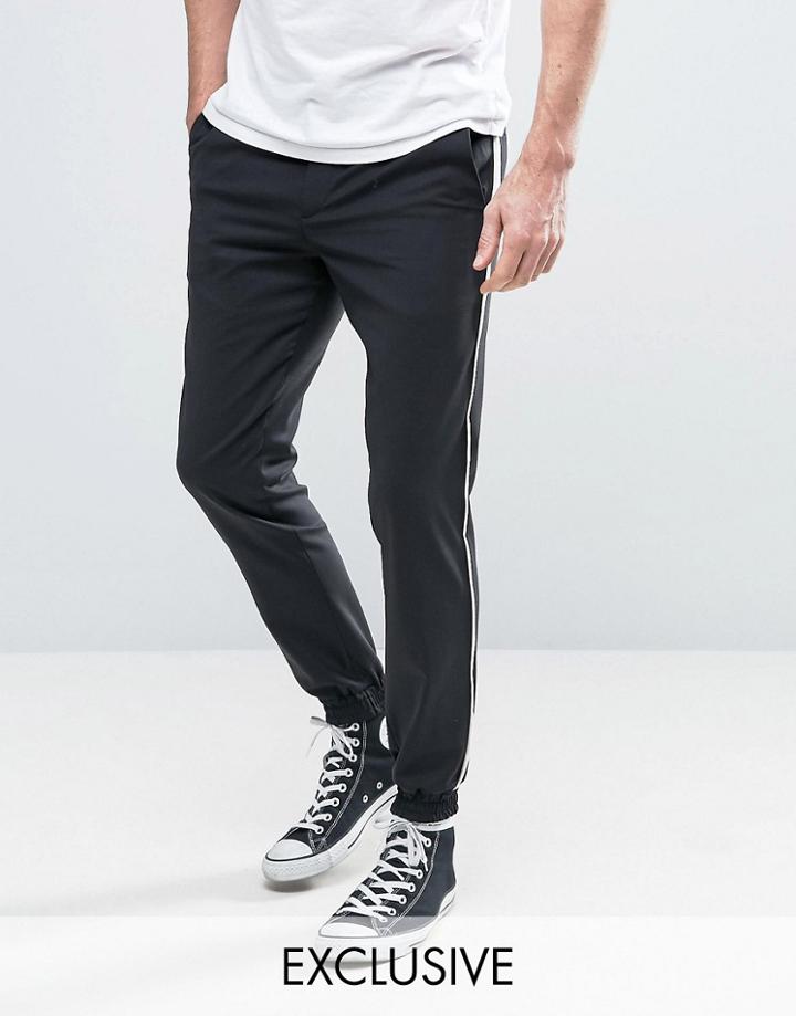 Noose & Monkey Skinny Fit Tuxedo Jogger - Black