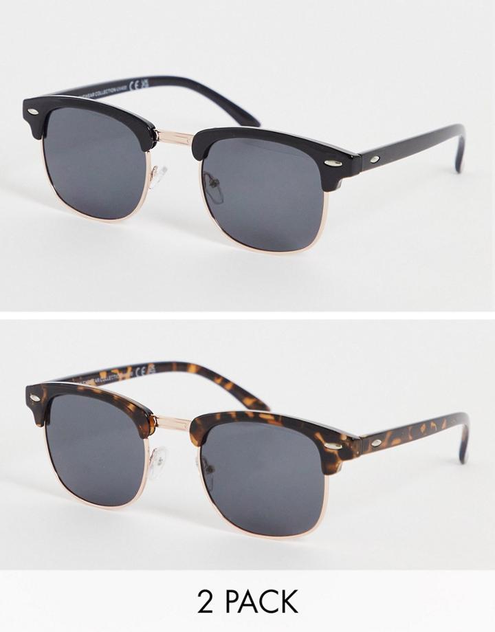 Svnx Two Pack Sunglasses In Classic Prints-multi