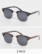 Svnx Two Pack Sunglasses In Classic Prints-multi