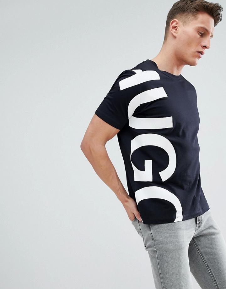 Hugo Exploded Logo T-shirt In Black - Black