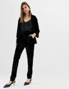 B.young Embossed Velvet Suit Pants - Black