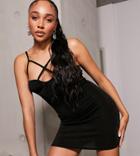 As You Cross Front Mini Dress In Black