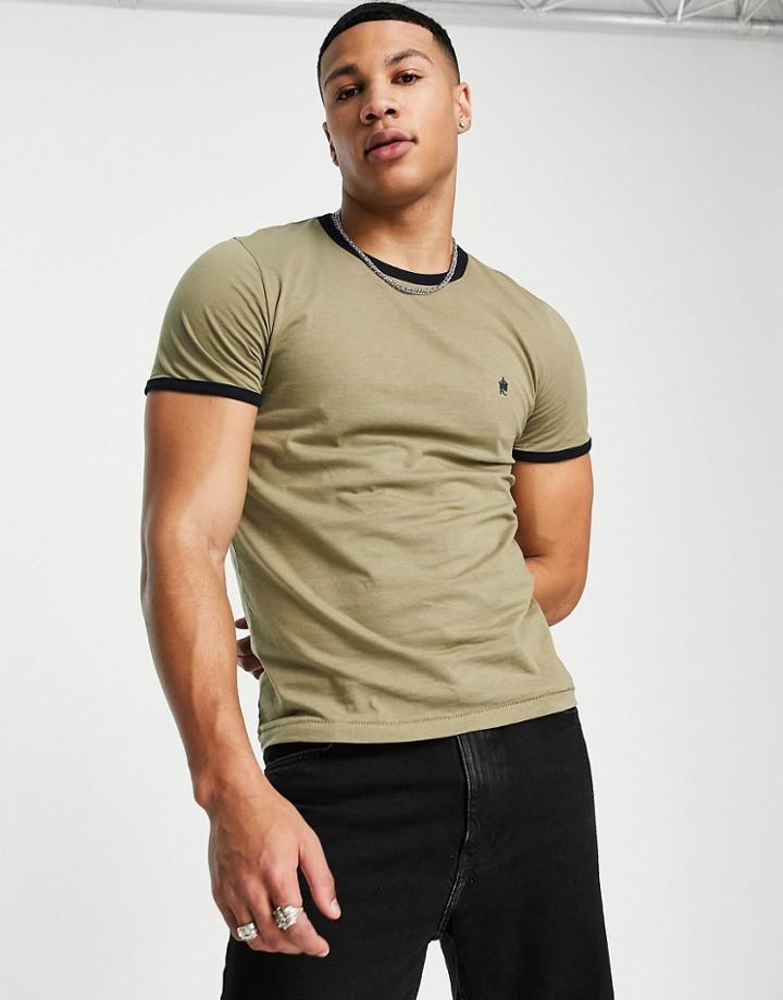 French Connection Ringer T-shirt In Light Khaki-green