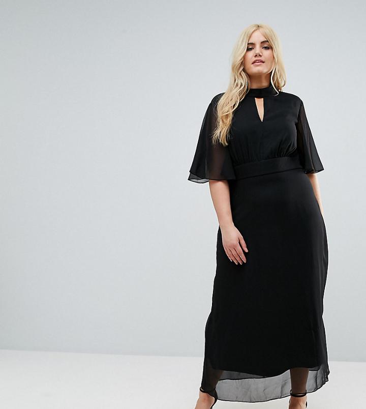 Praslin High Neck Maxi Dress With Cut Out Detail - Black