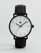 Asos Leather Watch With Matte Black Case - Black