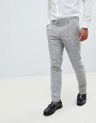River Island Wedding Skinny Suit Pants In Light Gray - Gray
