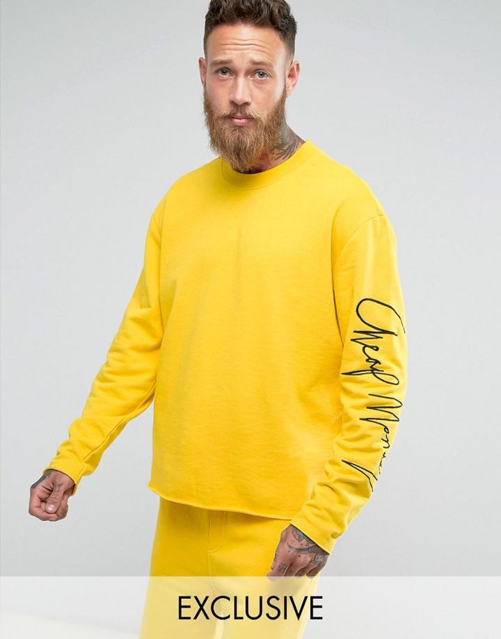 Cheap Monday Victory Now Sweat Sleeve Print - Yellow