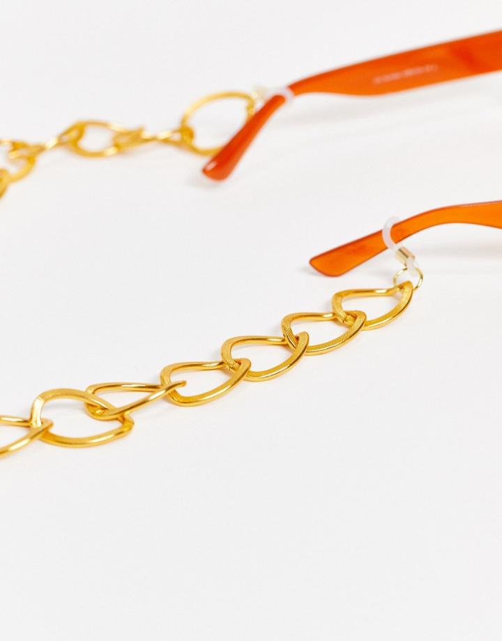 Pieces Wide Link Sunglasses Chain In Gold