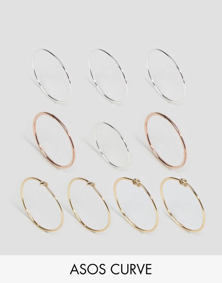 Asos Curve Multi Finger Knot Rings - Multi