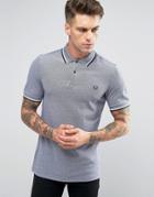 Fred Perry Polo Shirt With Tipping In Carbon Blue - Blue