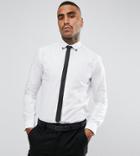 Noose & Monkey Skinny Smart Shirt With Collar - White