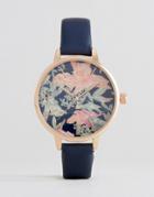New Look Floral Dial Watch - Blue