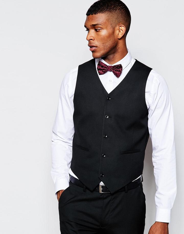 Asos Skinny Vest In Black - Black