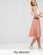 Noisy May Tall Bob Sporty Pleated Midi Skirt - Pink