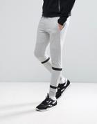 Jack & Jones Core Skinny Sweatpants With Stripes - Gray