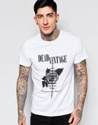 Dead Vintage Cross Roses T-shirt - Gray