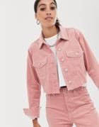 Signature 8 Cropped Trucker Jacket-pink