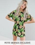 Noisy May Petite Shift Dress In Pineapple Print - Multi